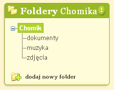 Drzewko folderów Chomika widziane przez odwiedzającego